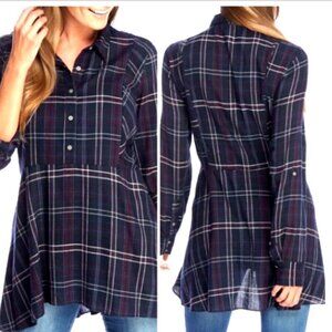 Vintage America Sequoia Plaid Shirt Plus Sz 1X Navy Multicolor #309E